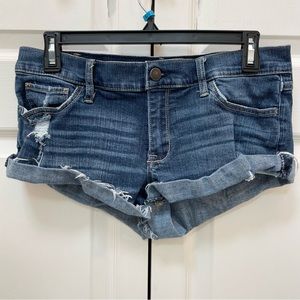 Abercrombie & Fitch Distressed Short Jean Shorts Dark Wash Size 4